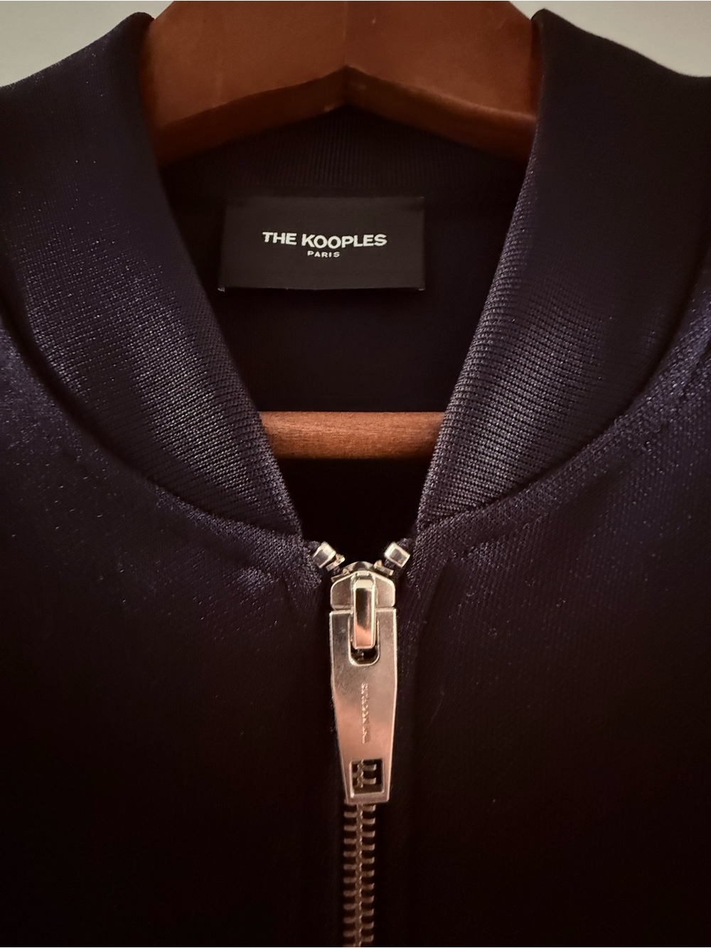 The Kooples Men’s Black Bomber Jacket - Small - Logo on Sleeves - Like New